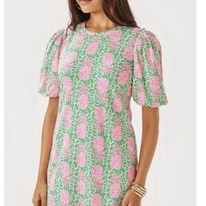 Lilly Pulitzer Pineapple Pink And Green Mercer Dress Size Large